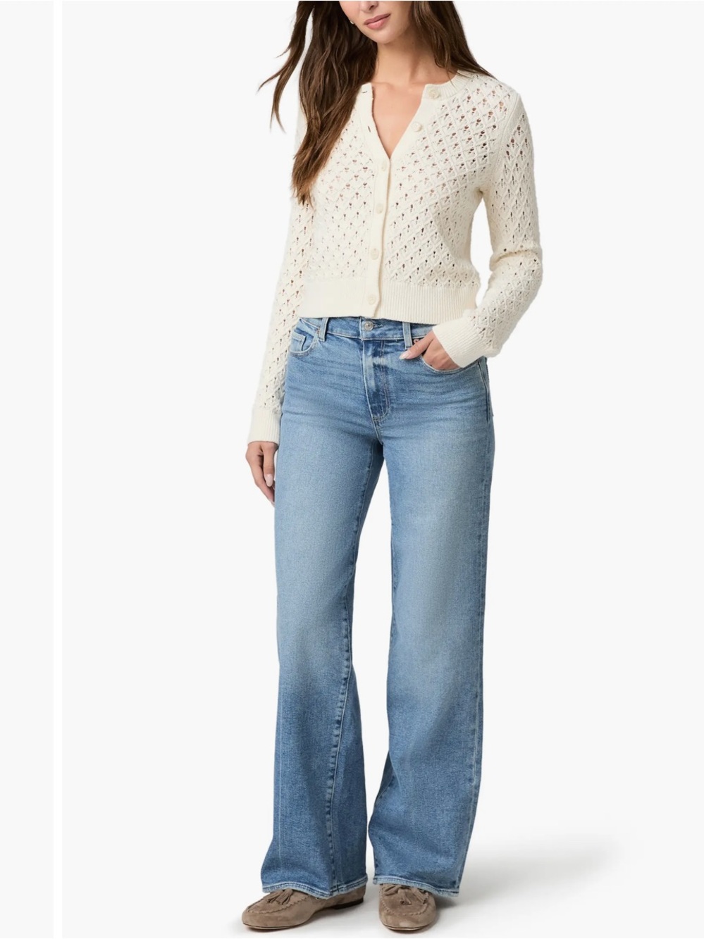 Paige Sasha wide leg high rise jeans